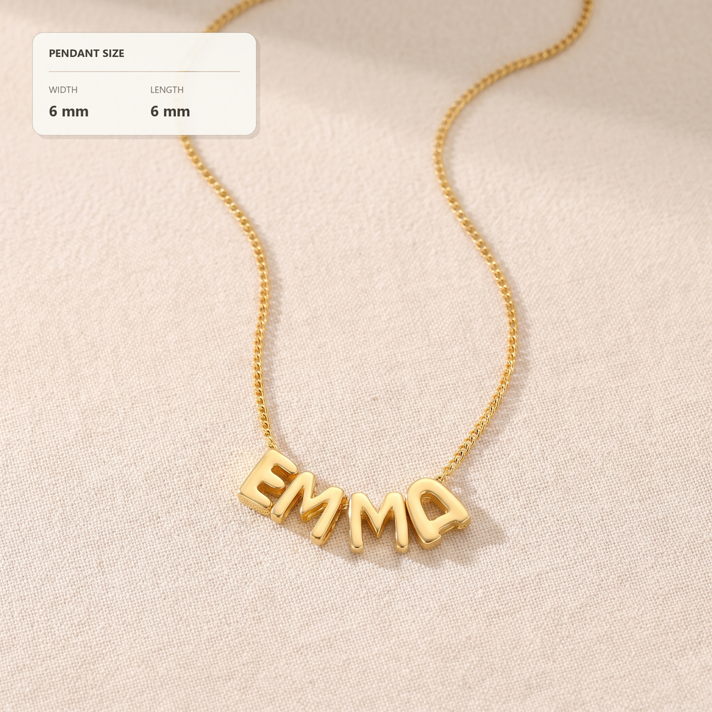 Bubble Letter Name Necklace
