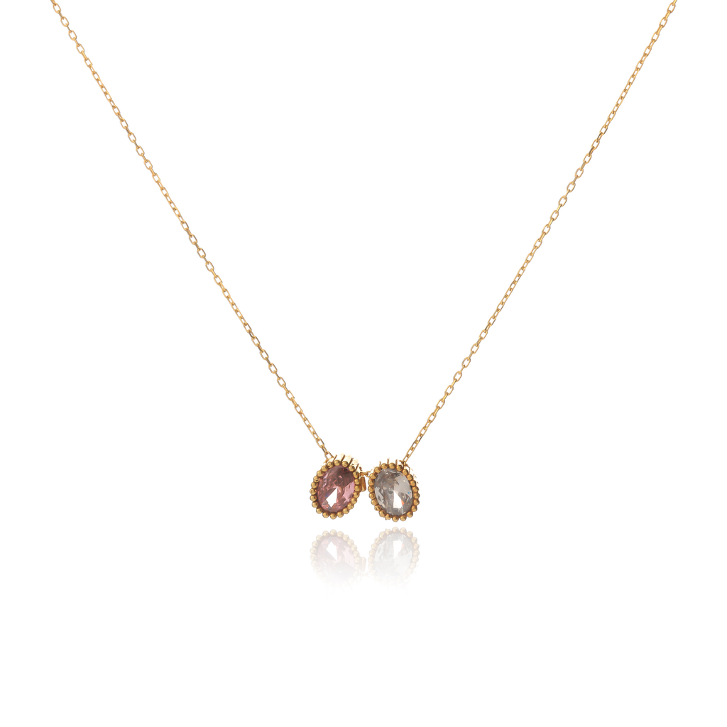 Oval Birthstone Necklace