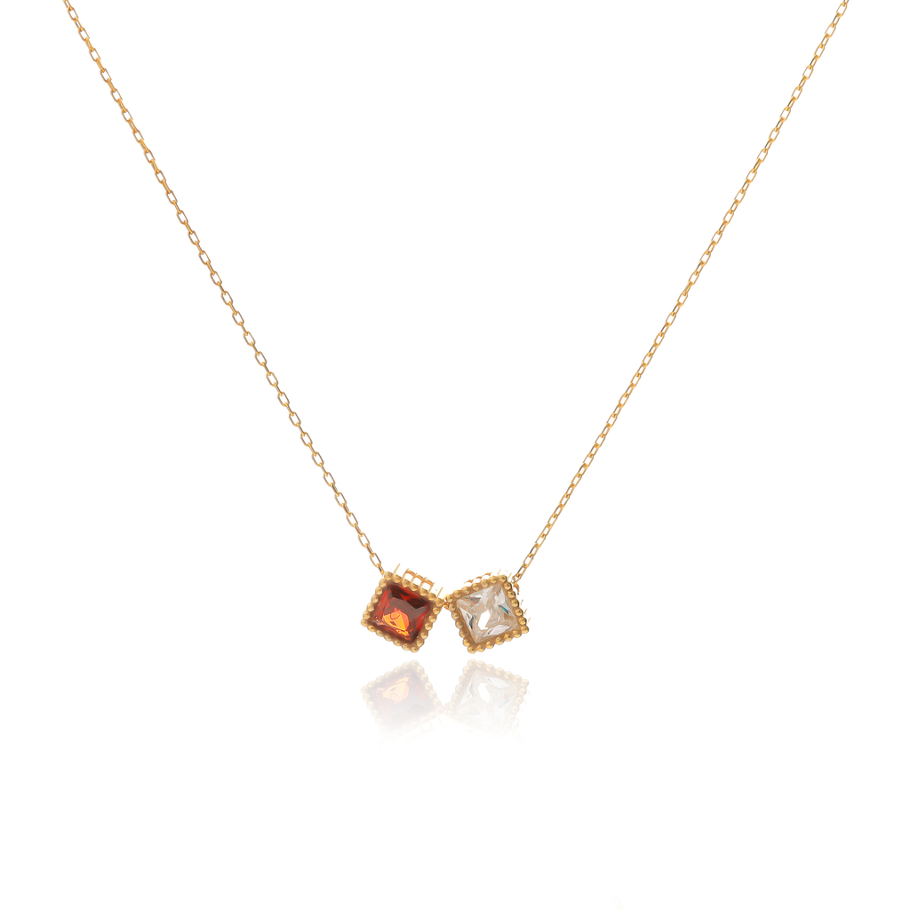 Two Birthstone Necklace