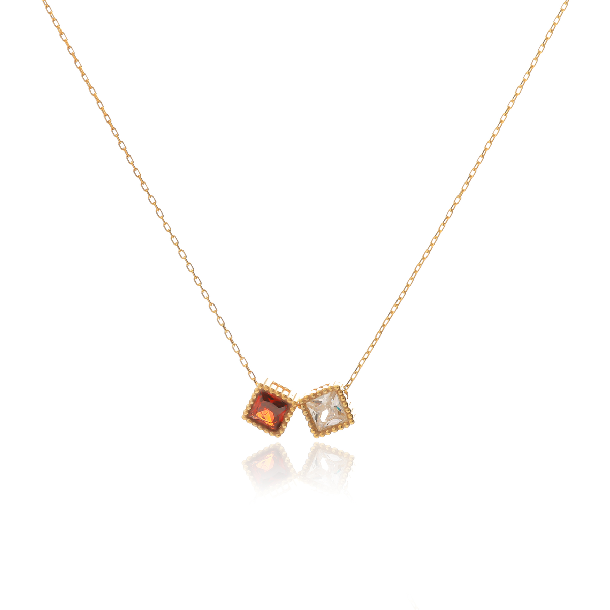 Two Birthstone Necklace