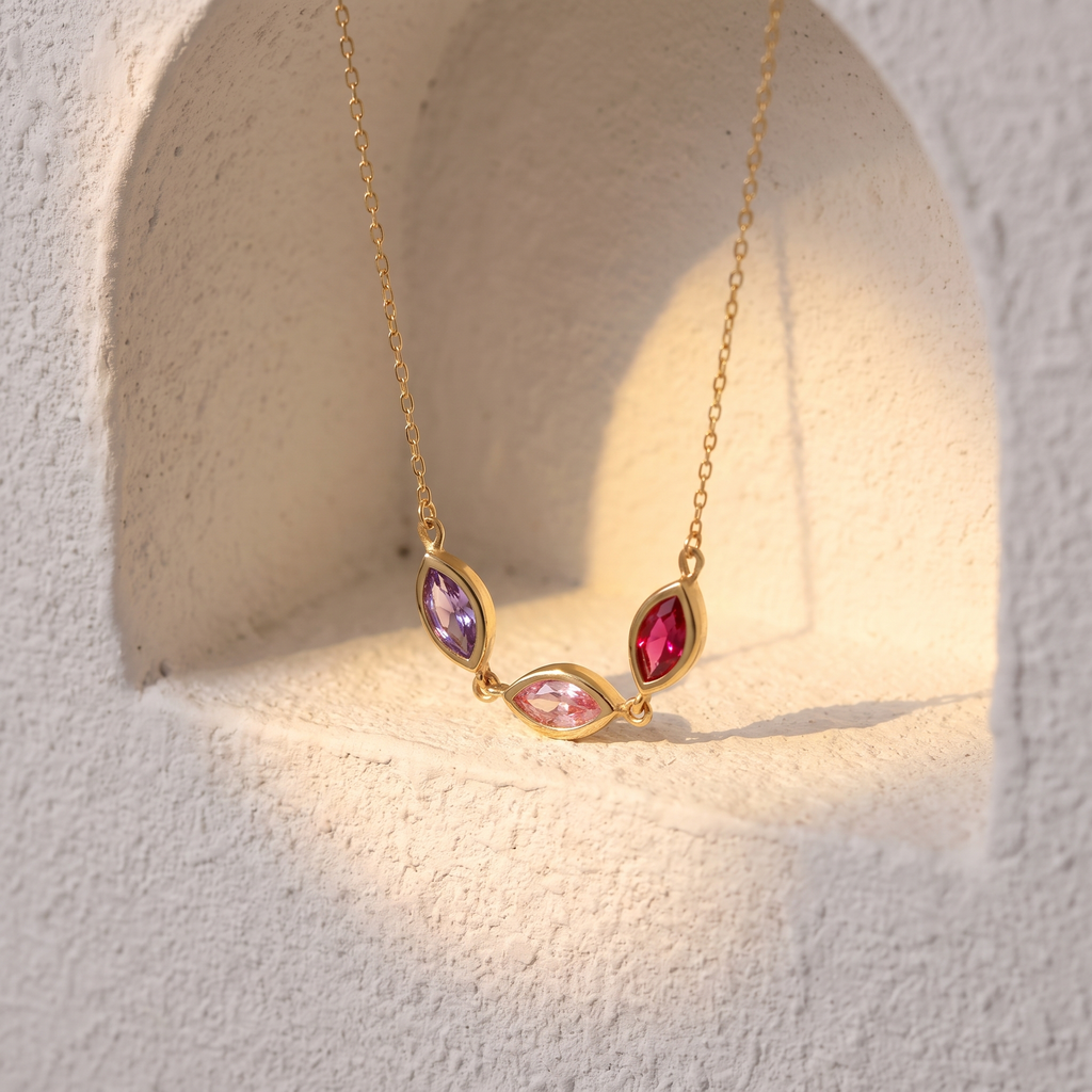 Marquise Birthstone Necklace