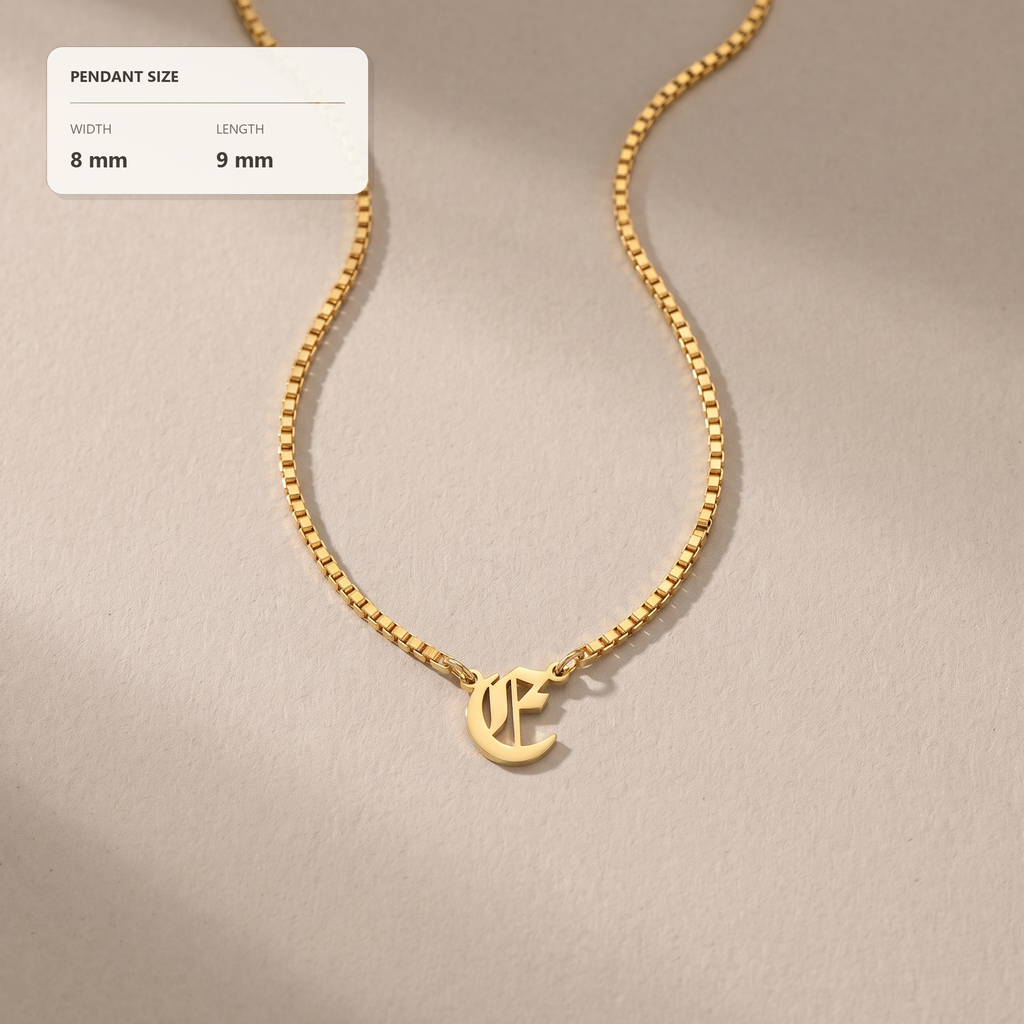 Gothic Initial Necklace