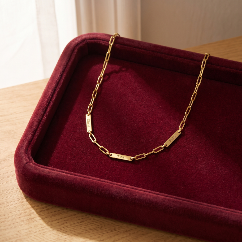 Engraved Bar Name Necklace