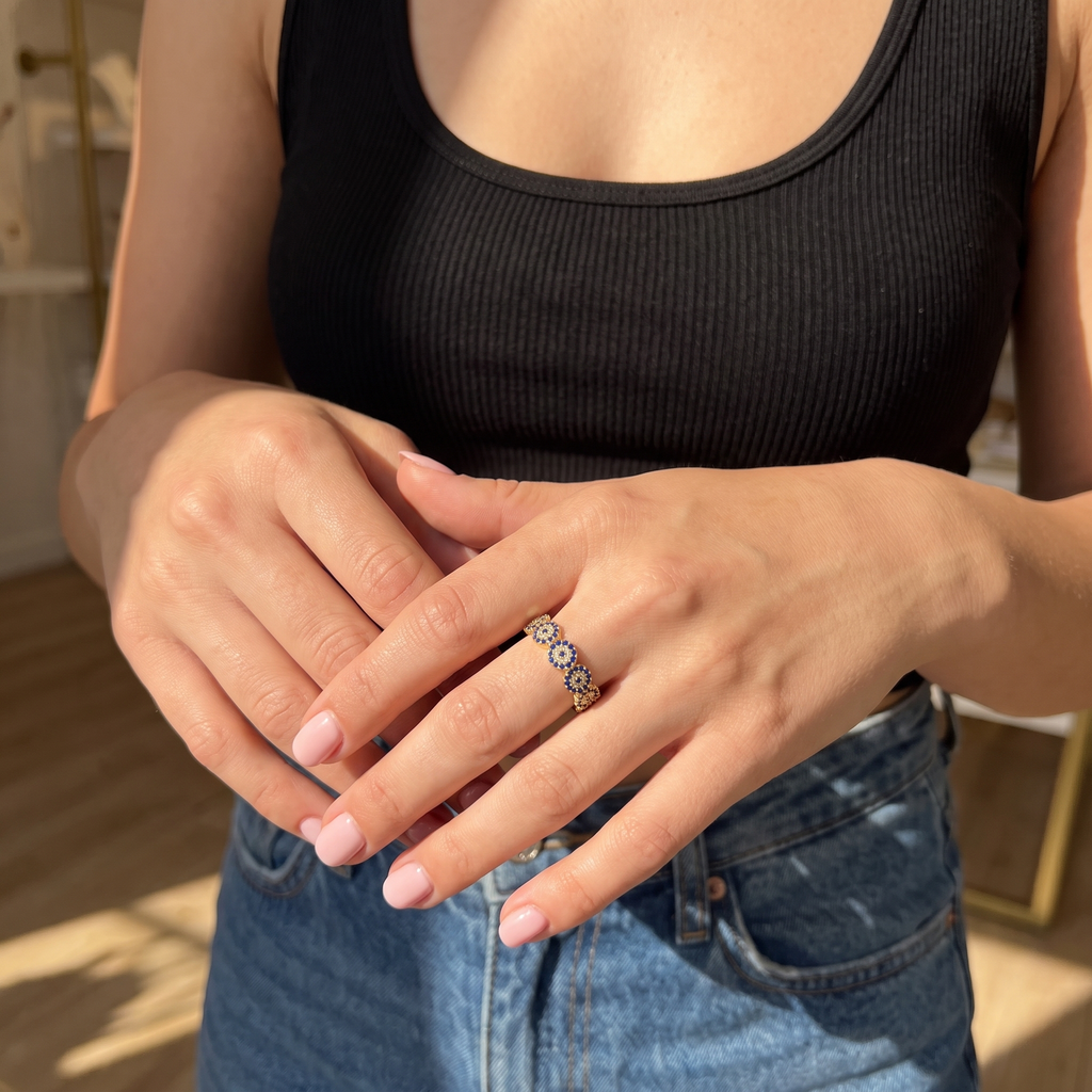 Evil Eye Eternity Ring