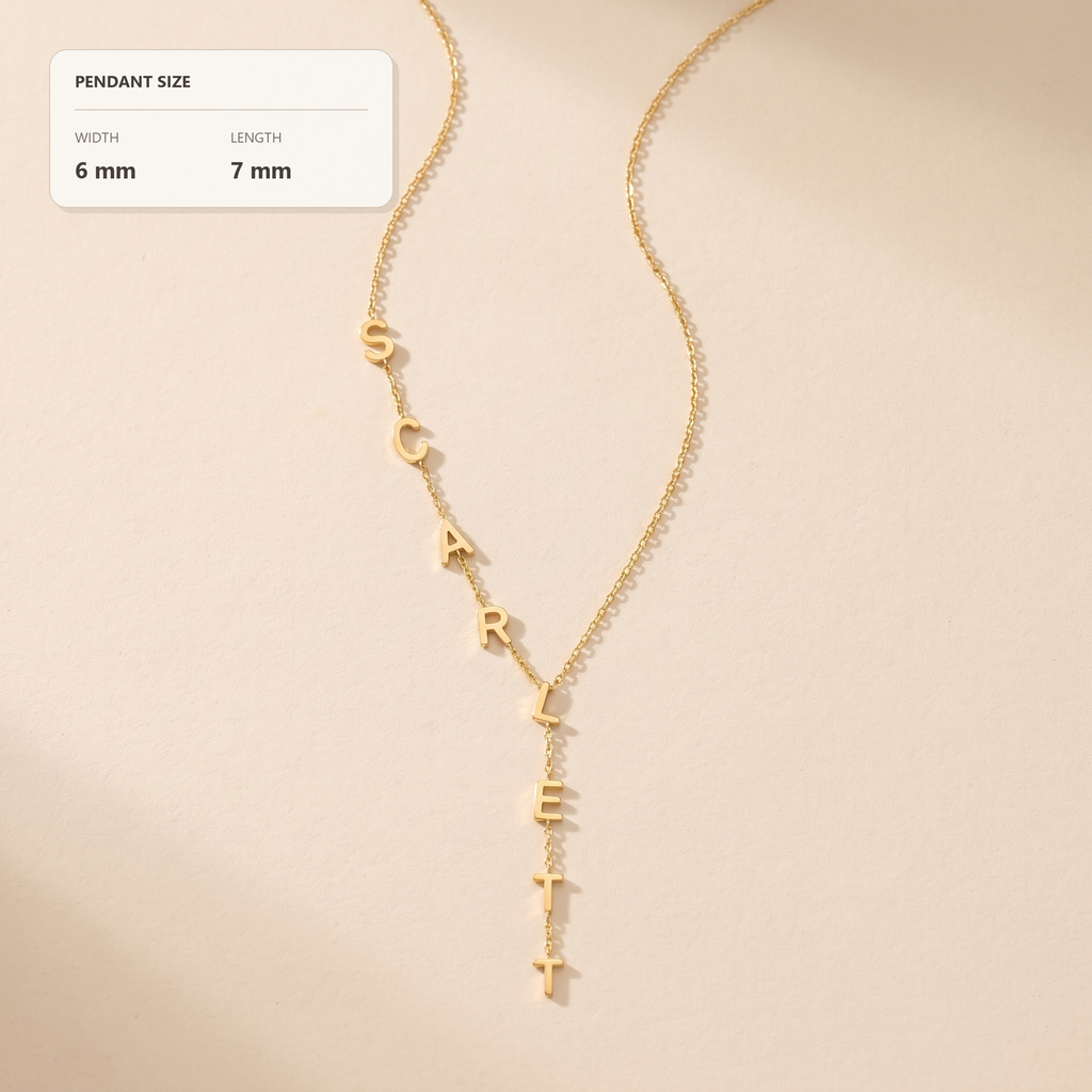 Sideways Initial Lariat Necklace