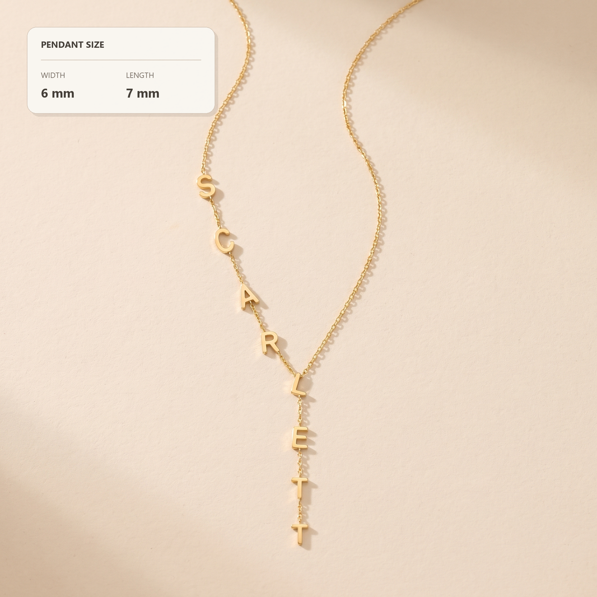 Sideways Initial Lariat Necklace