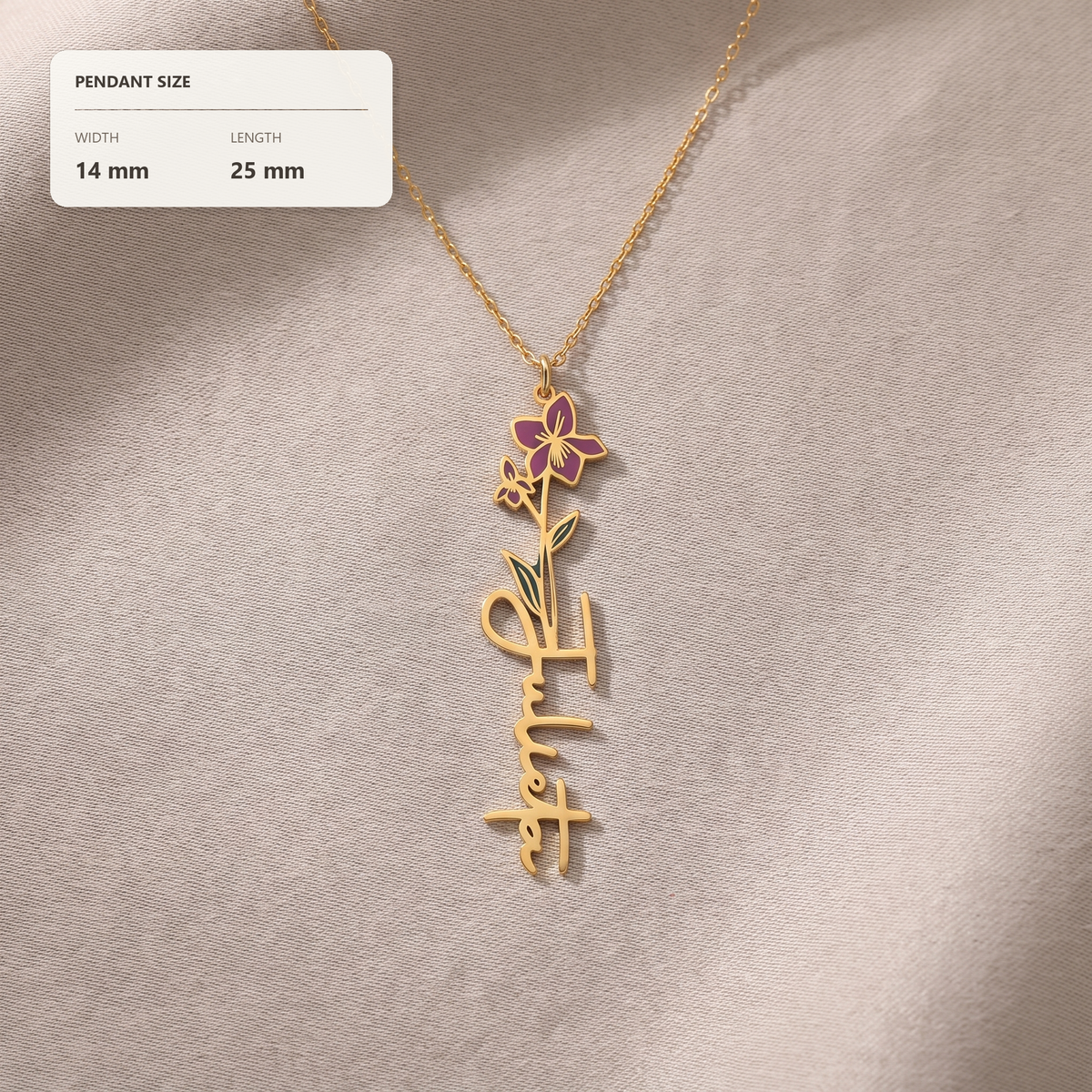 Birth Flower Name Necklace