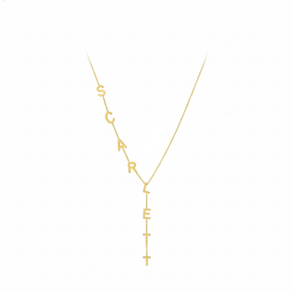 Sideways Initial Lariat Necklace