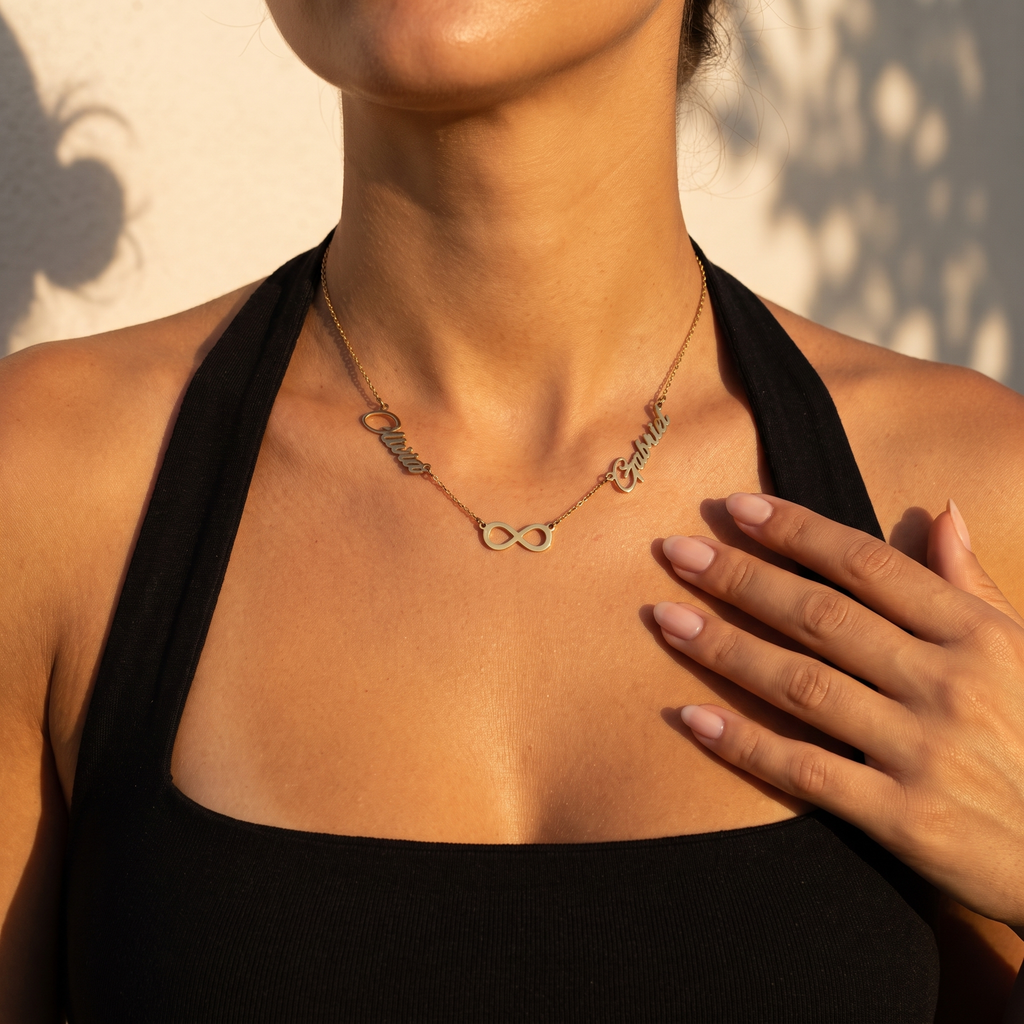 Infinity Couple Name Necklace