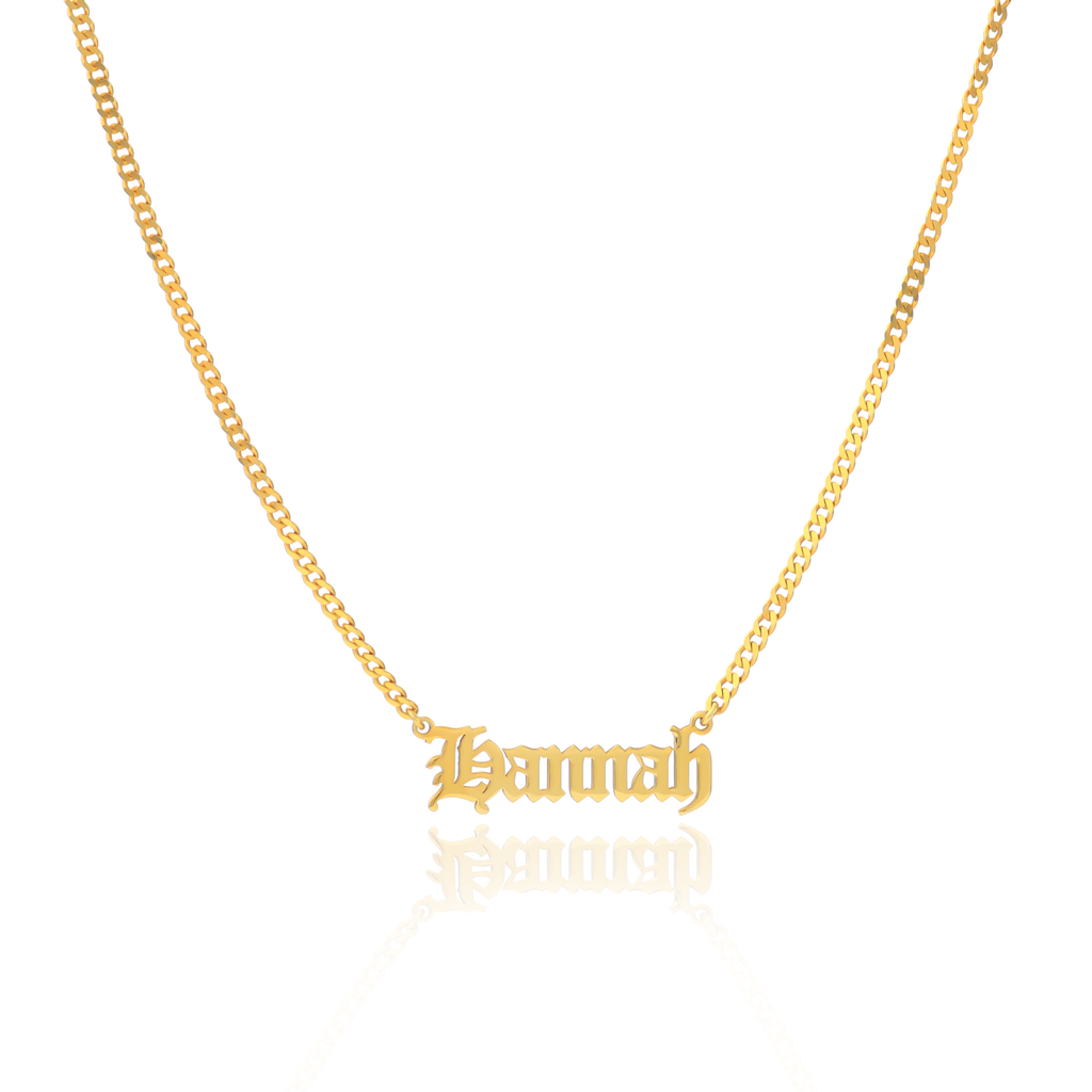Old English Name Necklace