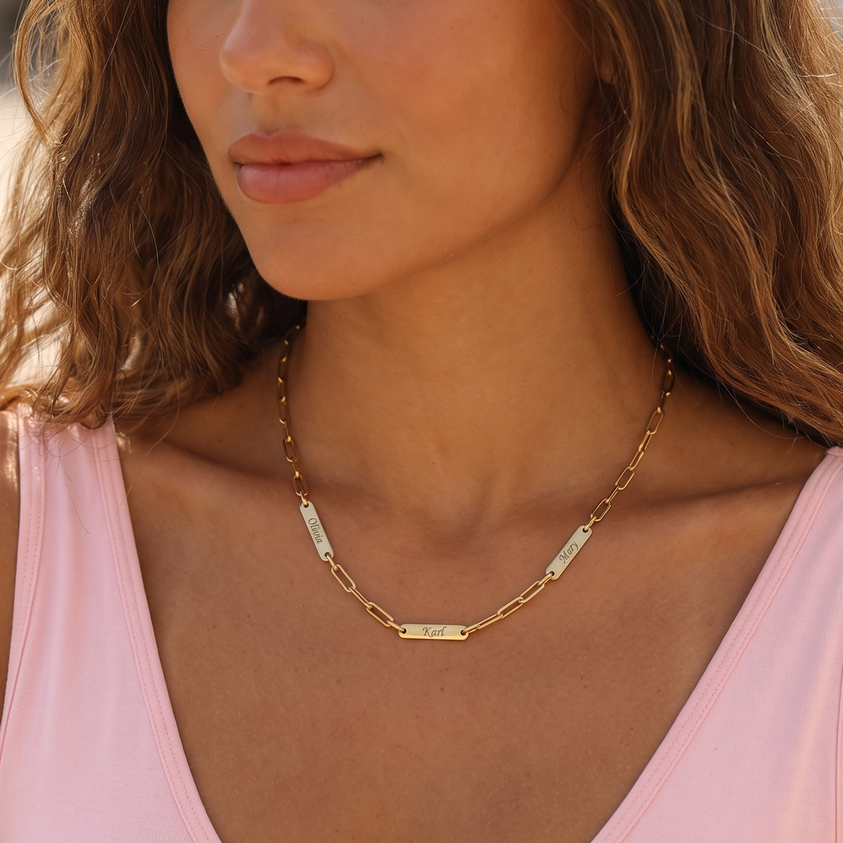 Engraved Bar Name Necklace