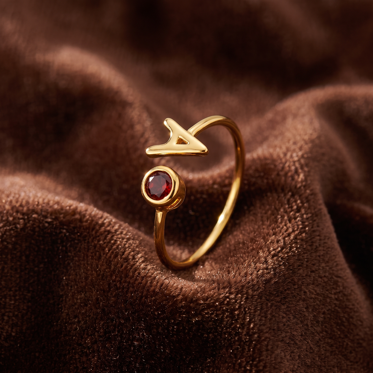 Initial Birthstone Ring