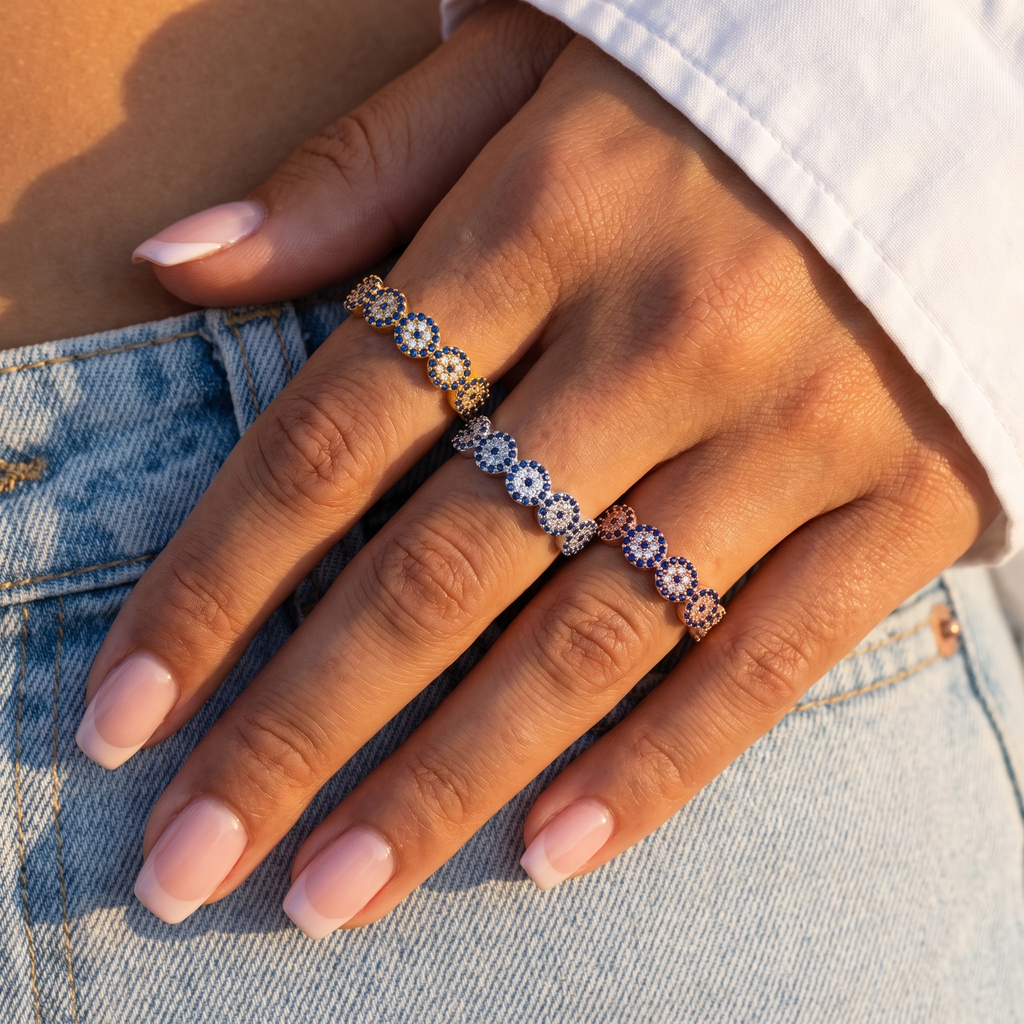 Evil Eye Eternity Ring