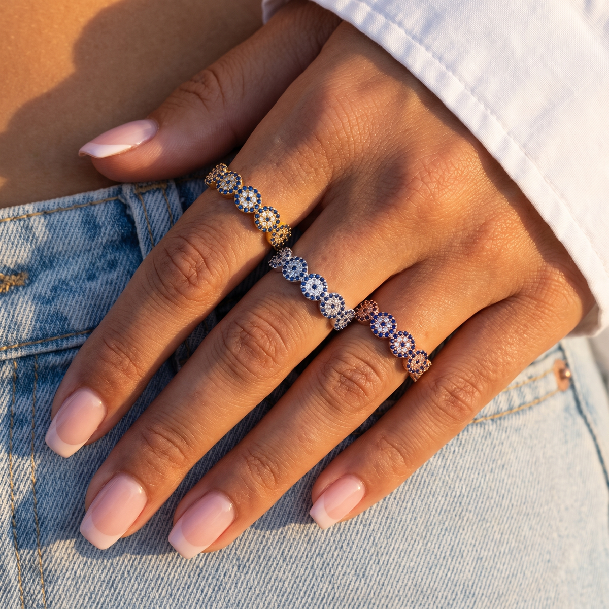 Evil Eye Eternity Ring
