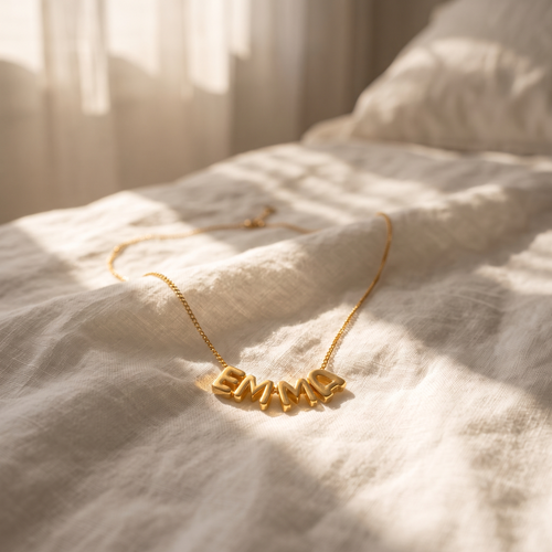 Bubble Letter Name Necklace