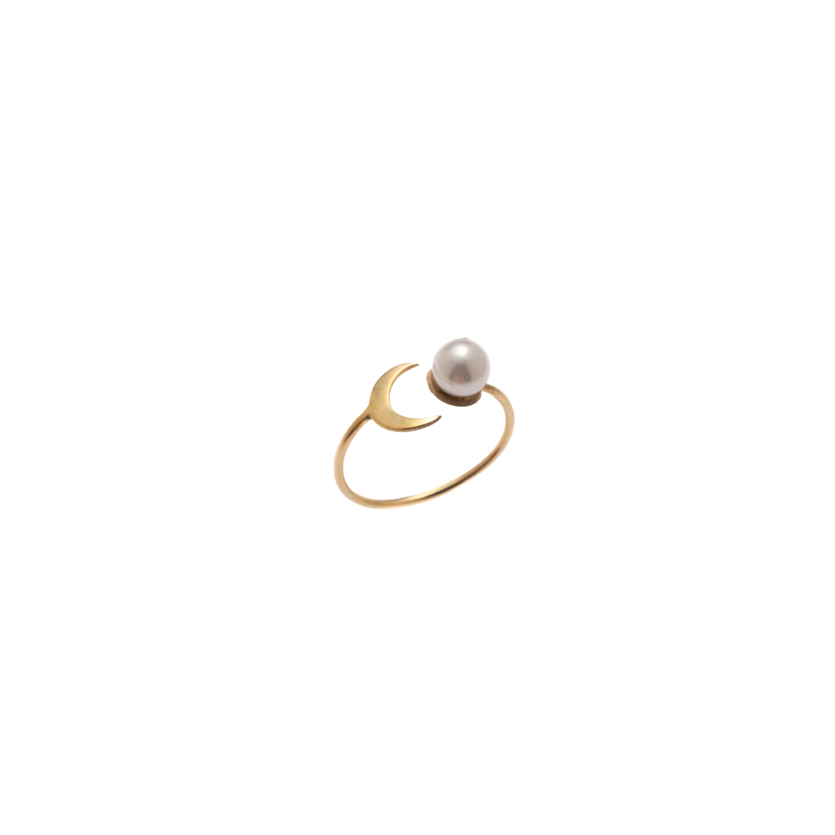 Pearl Crescent Moon Ring