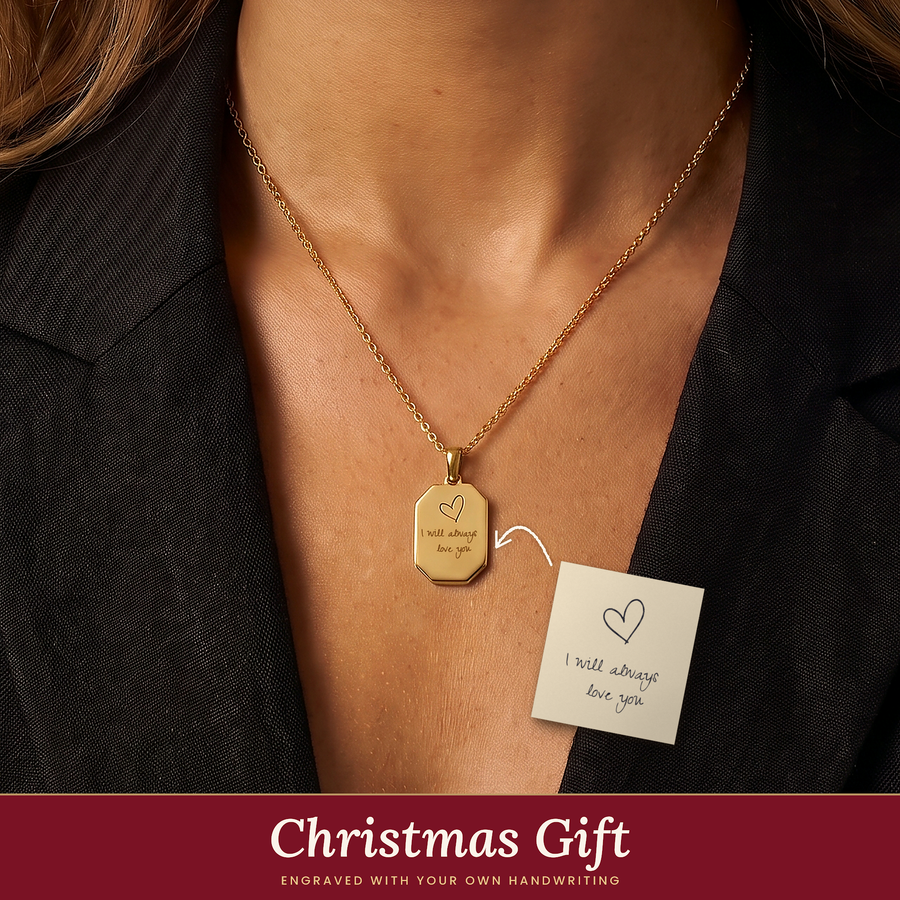 Handwriting Necklace – Engraved Tag