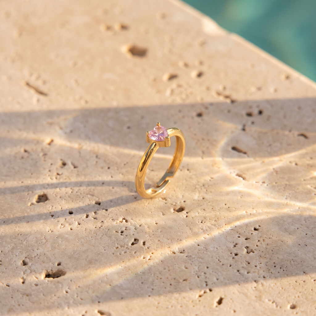 Heart Birthstone Ring